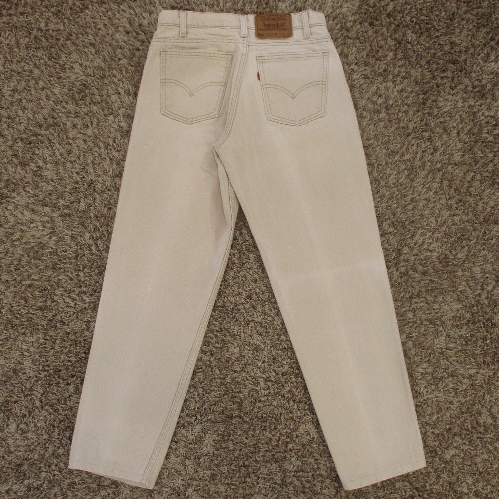Levi's Vintage 80s Orange Tab Jeans Men 30x29 Beige 550 Relaxed Tapered Made USA - Picture 2 of 9